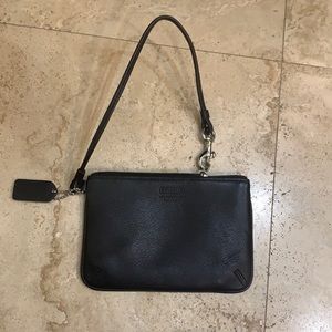 Coach black leather wristlet